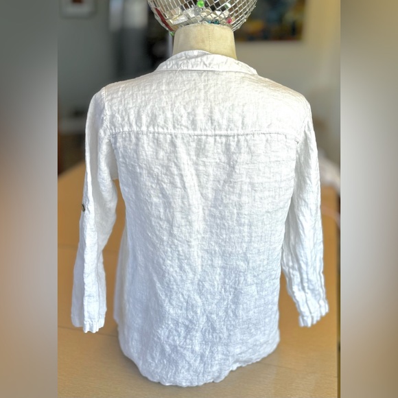 VIOLA BORGHI PLEATED V NECK BLOUSE - Picture 5 of 13